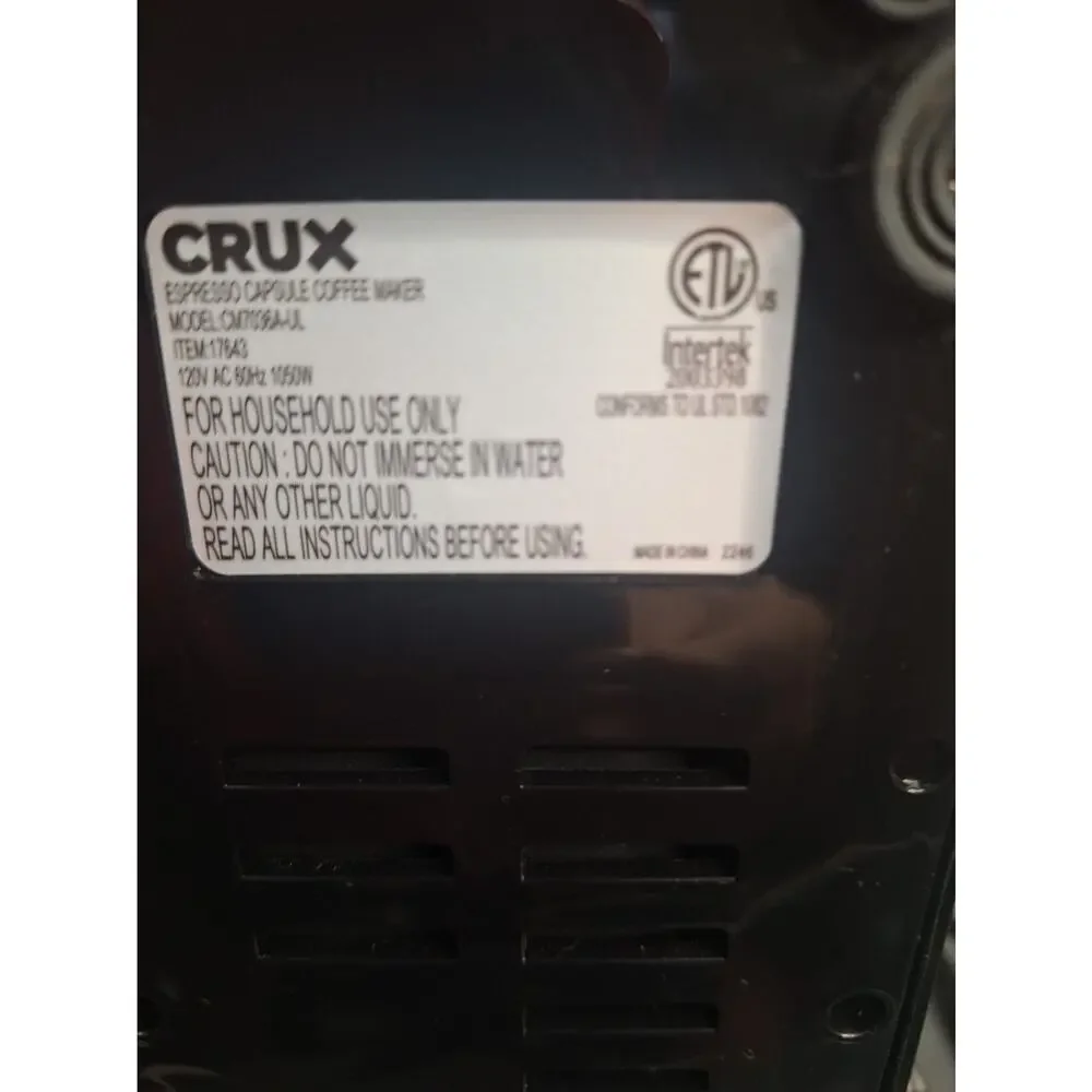 CRUX ESPRESSO MACHINE NESPRESSO PODS - BLACK/COPPER CM7036A-UL
